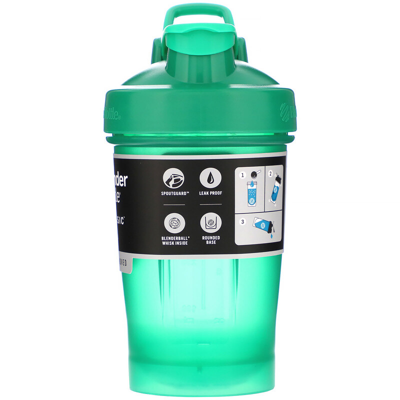 Blender Bottle, Classic With Loop, Emerald Green, 20 oz - iHerb