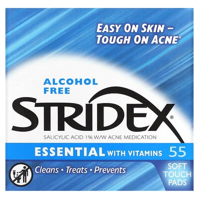 Stridex Single-Step Acne Control, не содержащие спирта , 55 мягких салфеток, 4.21 в каждой
