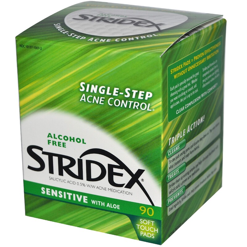 Stridex, SingleStep Acne Control, Sensitive with Aloe, Alcohol Free