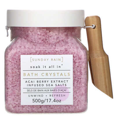 Sunday Rain Soak It All In, Bath Crystals, Acai Berry Extract, 17.4 oz (500 g)