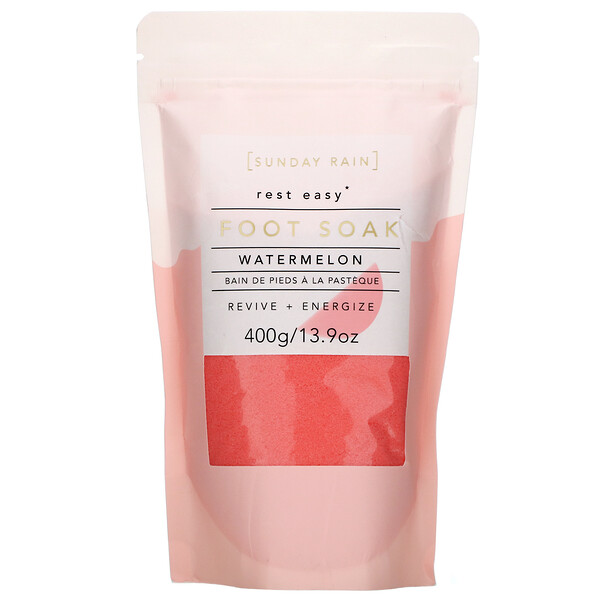 Sunday Rain‏, Rest Easy, Foot Soak, Watermelon, 13.9 oz (400 g)