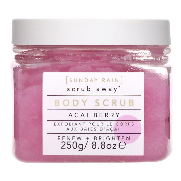 Sunday Rain‏, Scrub Away, Body Scrub, Acai Berry, 8.8 oz (250 g)