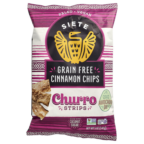 Siete, Grain Free Cinnamon Chips, Strips, Churro, 5 oz (142 g)