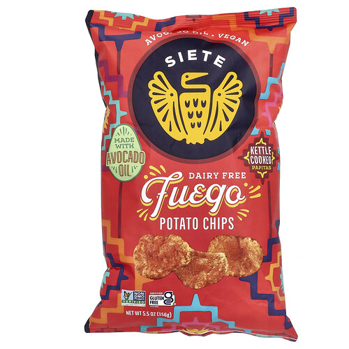 Siete Grain-Free Kettle Cooked Potato Chips Fuego, 156g
