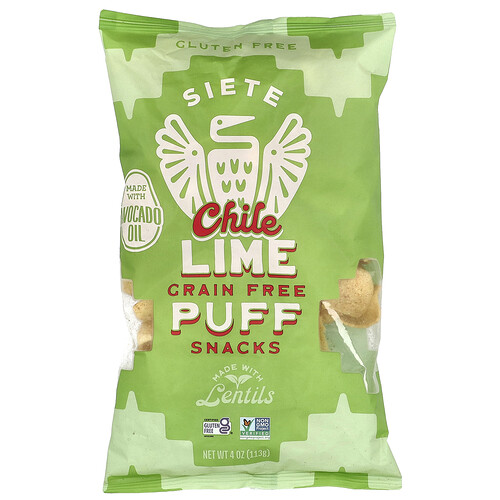 Siete, Grain Free Puff Snacks, Chile Lime, 4 oz (113 g)