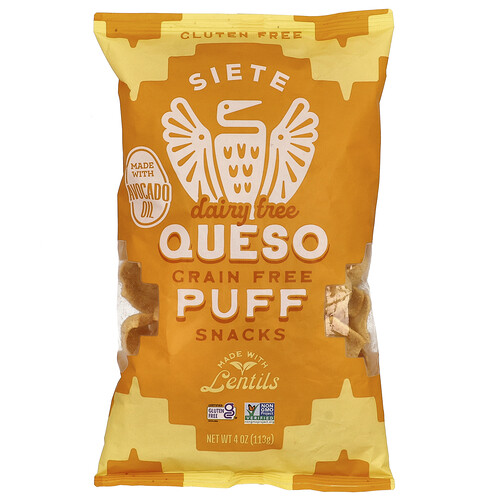 Siete Grain-Free Puff Snacks Dairy-Free Queso, 113g