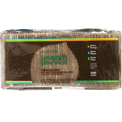 Seventh Generation 100% Recycled Paper Napkins, 500 Napkins