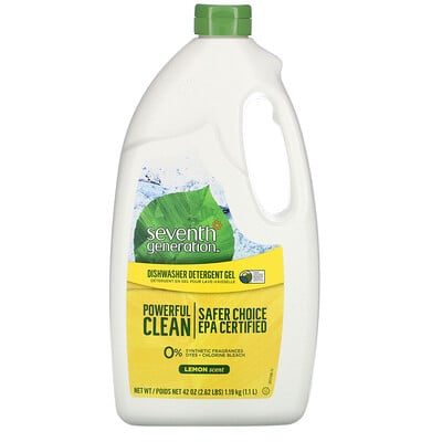 Seventh Generation Dishwasher Detergent Gel, Lemon, 42 fl oz (1.19 kg)