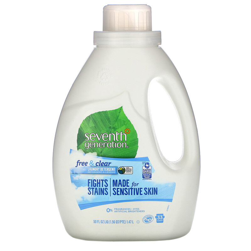 Seventh Generation, Laundry Detergent, Free & Clear, 50 fl oz (1.47 l