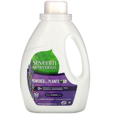 Seventh Generation, Laundry Detergent, Lavender, 33 Loads, 50 fl oz (1.47 l)