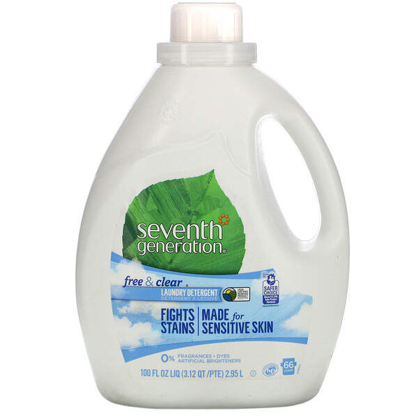 Seventh Generation, Laundry Detergent, Free & Clear, 100 fl oz (2.95 L)