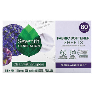 Seventh Generation, Омекотители за тъкани, свежа лавандула, 80 листа