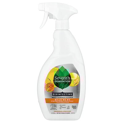 Seventh Generation, Limpiador desinfectante para múltiples superficies, Aroma a limoncillo y cítricos, 768 ml (26 oz. Líq.)