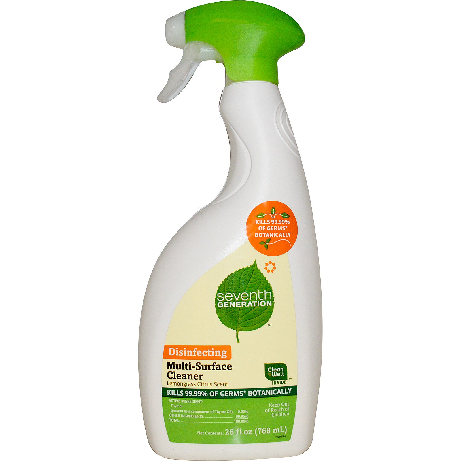 Seventh Generation, MultiSurface Cleaner, Lemongrass Citrus Scent, 26