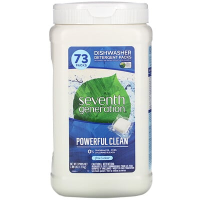 Seventh Generation Dishwasher Detergent Packs, Fragrance Free, 73 Packs, 2.89 lbs (1.31 kg)