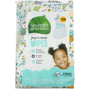 Отзывы о Севент Генератион, Baby, Free & Clear Wipes, Unscented, 2 Pack, 64 Wipes Each