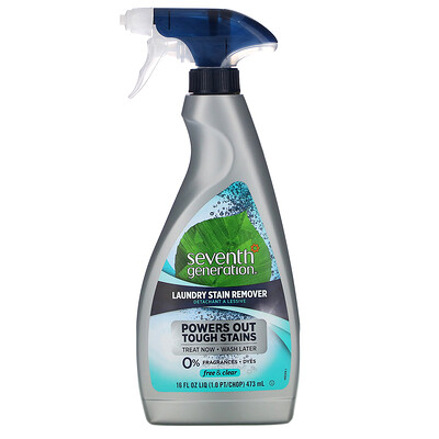 Seventh Generation Laundry Stain Remover Spray, Free & Clear, 16 fl oz (473 ml)
