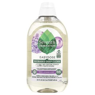 Seventh Generation, Easydose, Ултра концентриран перилен препарат, прясна лавандула, 66 зареждания, 23,1 течни унции (683 ml)