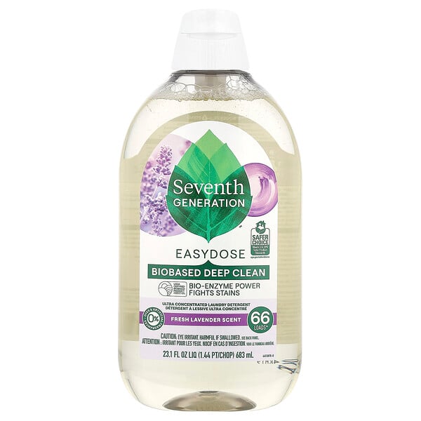 Seventh Generation Easydose, Ultra Concentrated Laundry Detergent, Fresh Lavender, 66 Loads, 23.1 fl oz (683 ml)