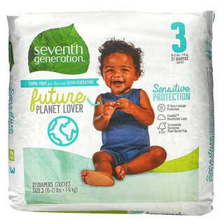 Seventh Generation, Sensitive Protection Diapers, Size 3, 16- 21 lbs, 27 Diapers