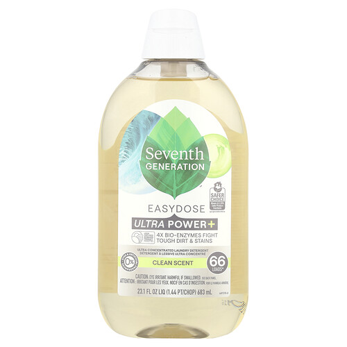Seventh Generation Easydose Ultra Power+ Laundry Detergent, Clean, 23.1 fl oz (683 ml)