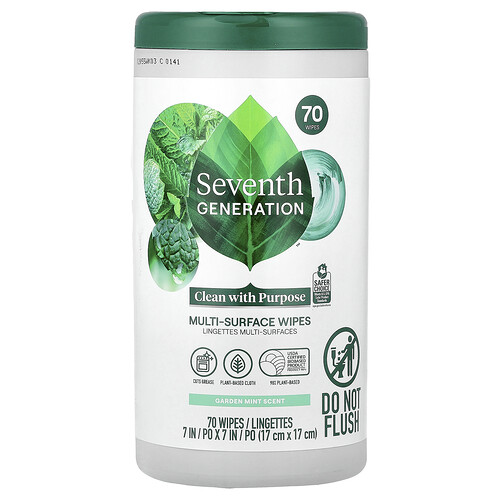 Seventh Generation Multi-Surface Wipes, Garden Mint , 70 Wipes