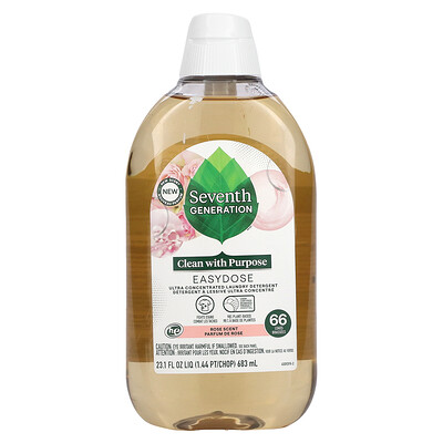 Seventh Generation Easydose Ultra Concentrated Laundry Detergent Rose Scent 66 Loads 23.1 fl oz (683 ml)