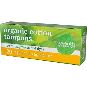 Отзывы о Севент Генератион, Organic Cotton Tampons, No Applicator, Regular, 20 Tampons