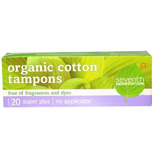 Отзывы о Севент Генератион, Organic Cotton Tampons, Super Plus, No Applicator, 20 Tampons
