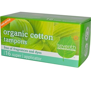 Отзывы о Севент Генератион, Organic Cotton Tampons, Super, Fragrance and Dye Free, 16 Tampons