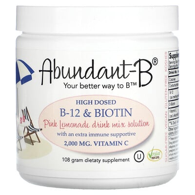 

Sufficient C Abundant-B High Dosed B-12 & Biotin Drink Mix Pink Lemonade 108 g