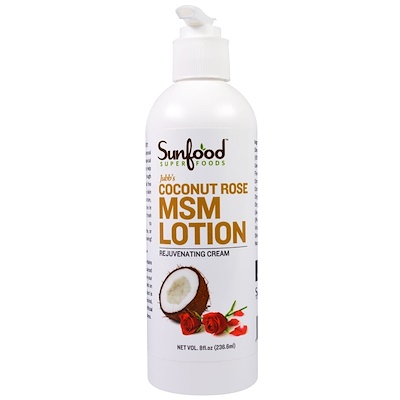 

Sunfood Кокосово-розовый MSM лосьон Джуббса, 8 жидких унций (236,6 мл)