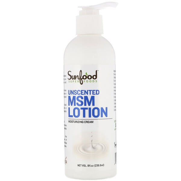 Sunfood, MSM Lotion, Unscented Moisturizing Cream, 8 fl oz (236.6 ml)