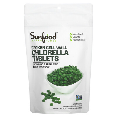 

Sunfood Broken Cell Wall Chlorella Tablets 250 mg 452 Tablets 4 oz (113 g)