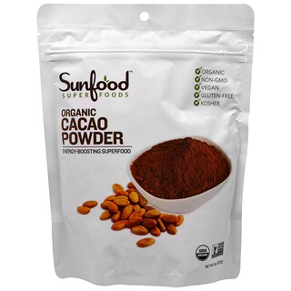 Sunfood, Органический какао-порошок, 227 г (8 унций)