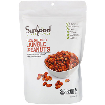 

Sunfood Raw Organic Jungle Peanuts, 8 oz (227 g)