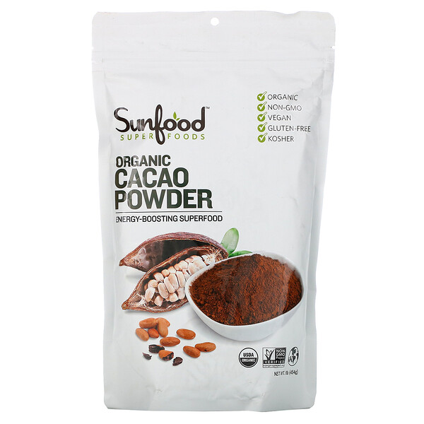 Sunfood, Organic Cacao Powder, 1 lb (454 g) - iHerb