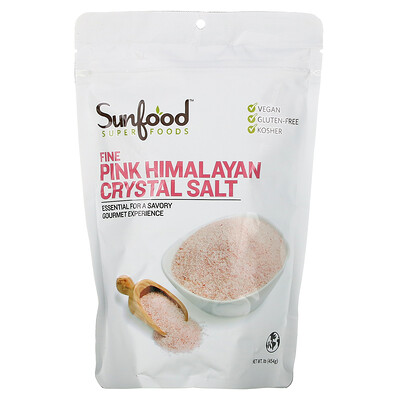 Sunfood Мелкая гималайская каменная соль, 454 г (1 фунт)