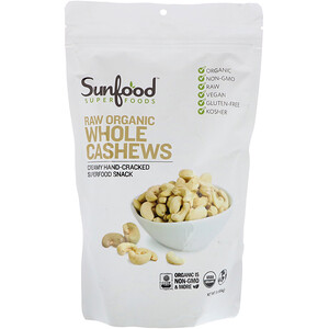 Санфуд, Raw Organic Whole Cashews, 1 lb (454 g) отзывы