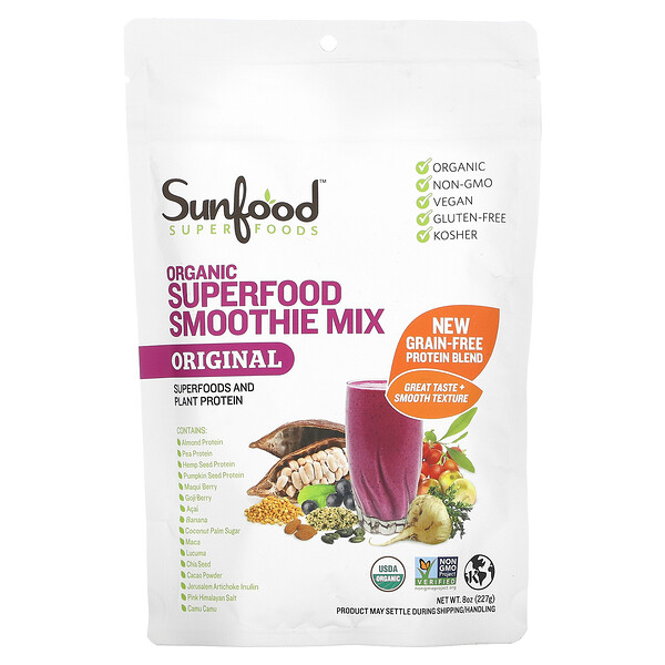 Sunfood, Rohe Bio-Superfood-Smoothie-Mischung, 227 g (8 oz.)