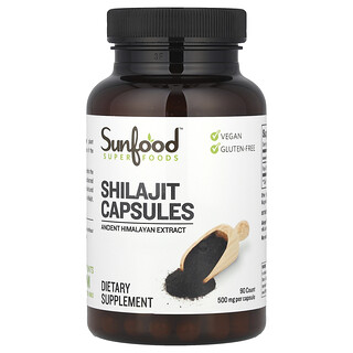 Sunfood, Shilajit, 500 mg, 90 capsules