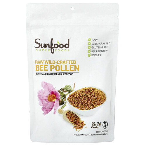 Sunfood, Raw Wild-Crafted Bee Pollen, 8 oz (227 g)