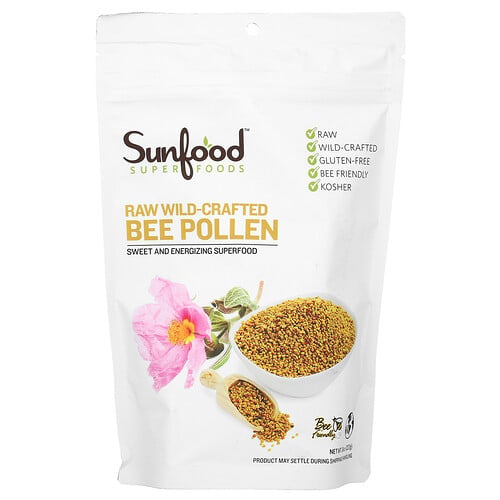 Sunfood Raw Wild-Crafted Bee Pollen, 8 oz (227 g)