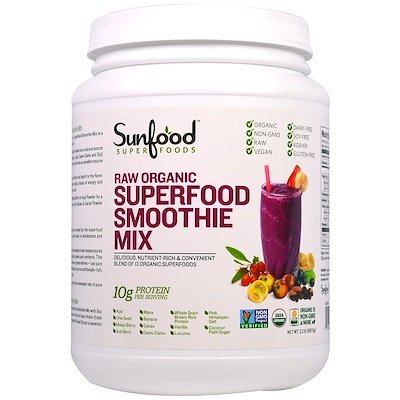 Sunfood Raw Organic, Superfood, Smoothie Mix Powder, 2.2 lb (997.9 g)