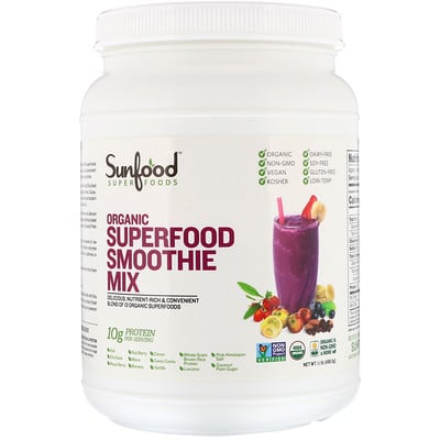 Sunfood Organic Superfood Smoothie Mix, 1.1 lb (498.9 g)