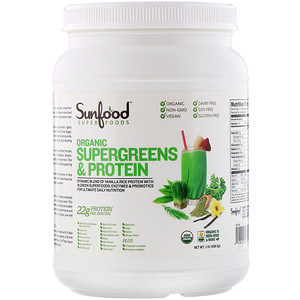 Отзывы о Санфуд, Organic Supergreens & Protein, 1.1 lb (498.9 g)