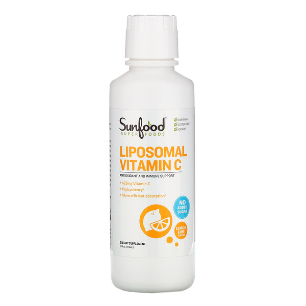 Sunfood‏, Liposomal Vitamin C, Lemon Lime, 16 fl oz (473 ml)