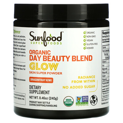 

Sunfood Organic Day Beauty Blend Glow драконий фрукт и киви 240 г (8 46 унции)