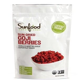 Sunfood, Organic, Sun-Dried Goji Berries, 1 lb (454 g)