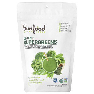 Sunfood, Organic Supergreens, 8 oz (227 g)